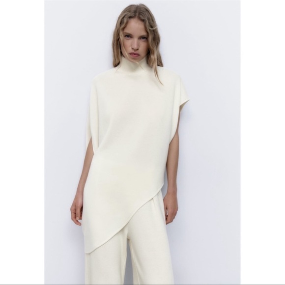 ZARA BLOGGERS FAV 2PIECES SOFT ASYMMETRIC TOP AND SOFT DART PANTS - Picture 5 of 9